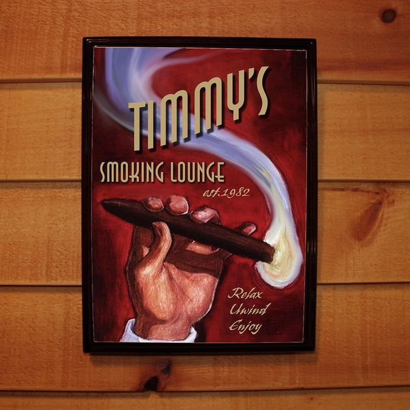 Personalized Smoking Lounge Wood Bar Pub Sign - cheapgroomsmengifts