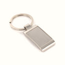 Personalized Silver Rectangle Key Chain w- Brushed Center - cheapgroomsmengifts