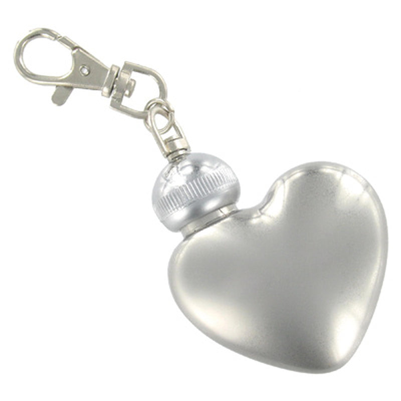 Stainless Steel Heart Keychain Personalized Flask - cheapgroomsmengifts